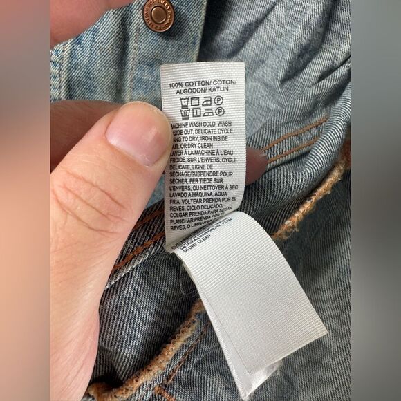 Lucky Brand Heavy Distressed The Tomboy Trucker Denim Jacket XS - Picture 9 of 12